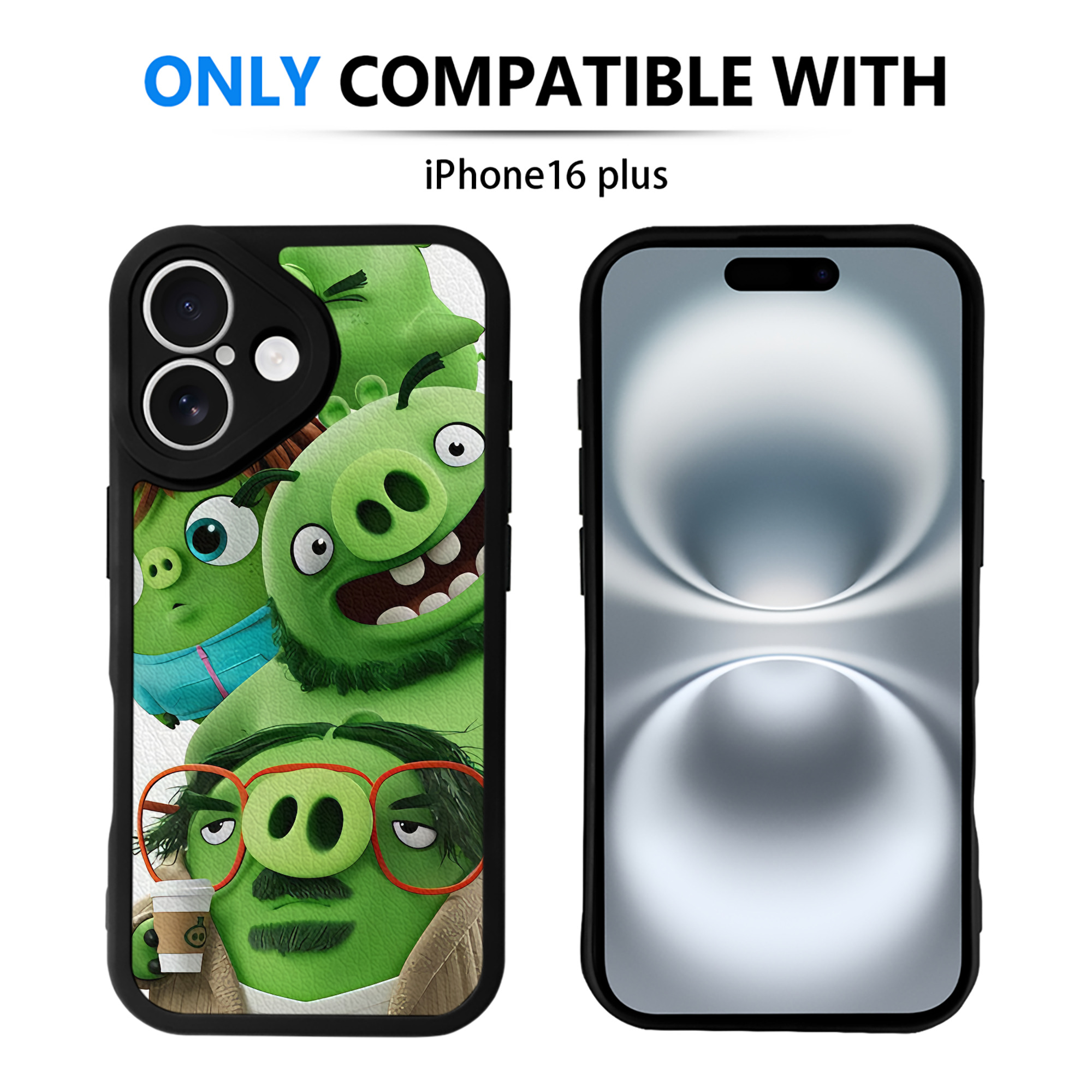 （画像用） Angry Birds アングリーバード 【iPhone 16シリーズ対応】シリコンスマホケース（レザー調） 材質：シリコン